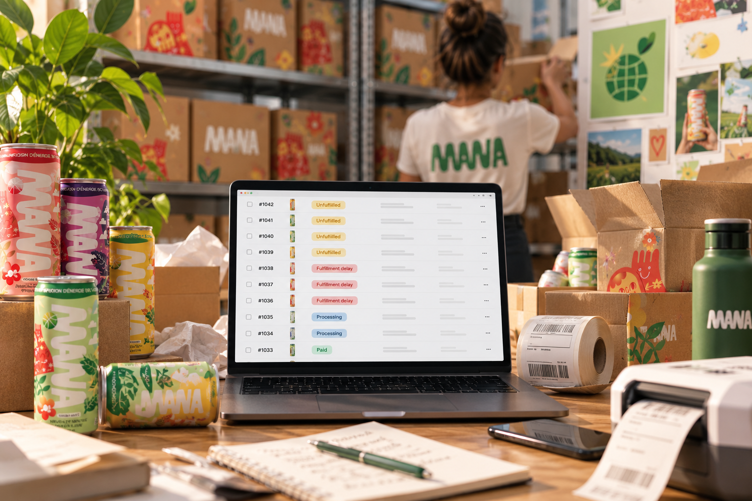 Fulfillment Delays — Growing order queue piling up with unfulfilled statuses and delivery lags