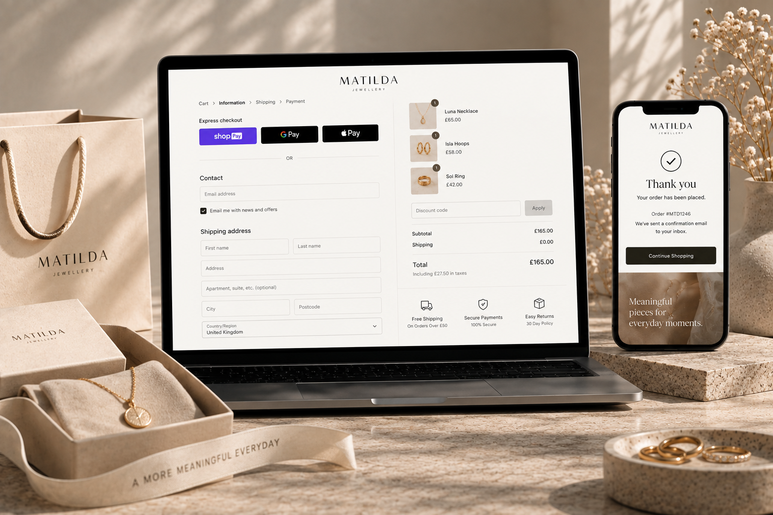 Express Checkout Integration — Removing hesitation between product choice and confirmed order