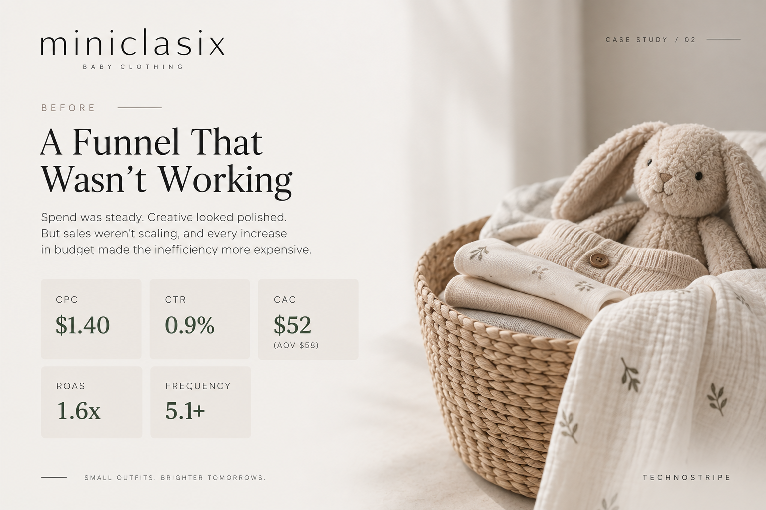 A Funnel That Wasn't Working — Spend was steady, creative looked polished, but sales stalled