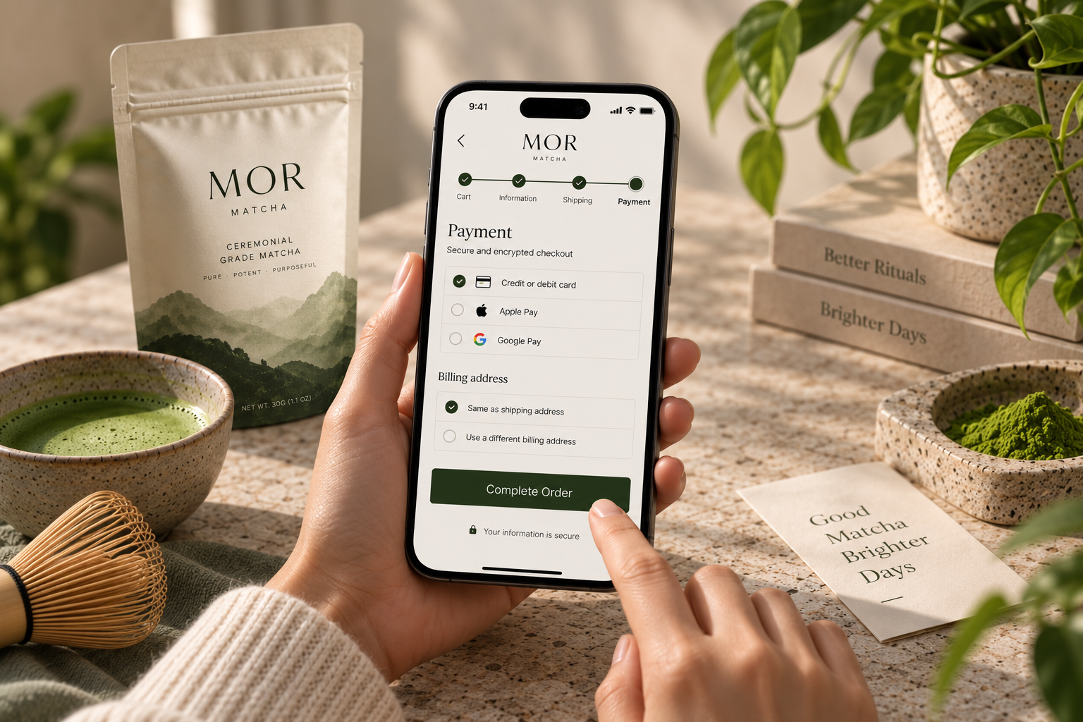 Streamlined Mobile Checkout — Frictionless 1-click flow with guest checkout and upfront shipping costs
